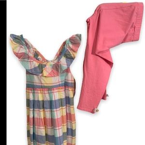 Tommy Bahama Girls Pastel Plaid Set